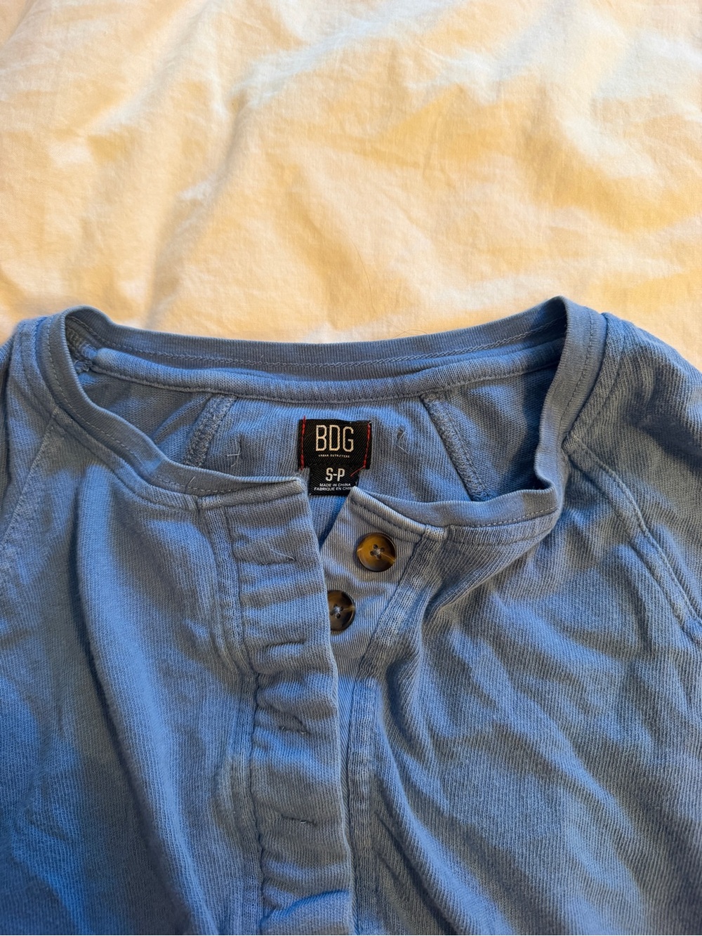 BDG Kids Blue Henley Button-Front Top